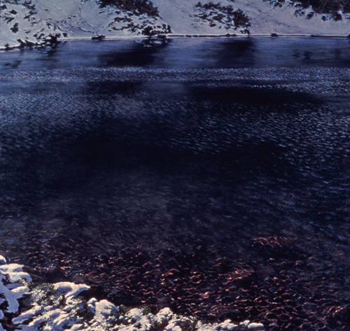 Crater Lake In Gold Painting by David Rosenthal